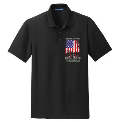 Home Of The Free Because Of The Brave Patriotic Veterans Dry Zone Grid Polo