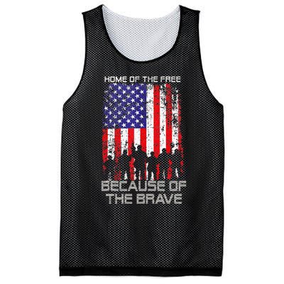 Home Of The Free Because Of The Brave Patriotic Veterans Mesh Reversible Basketball Jersey Tank