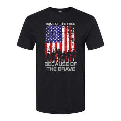 Home Of The Free Because Of The Brave Patriotic Veterans Softstyle® CVC T-Shirt