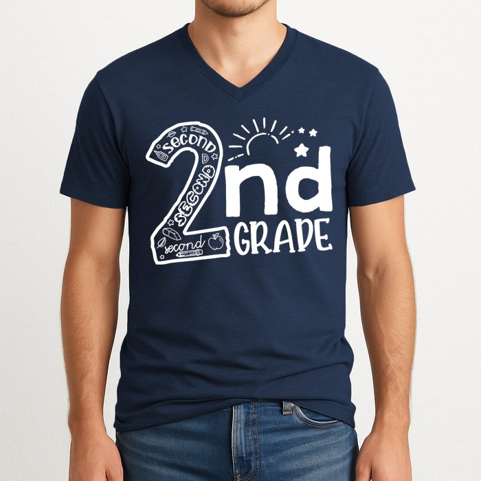 Hello On To 2nd Grade Teachers Boy and Team Secound Grade V-Neck T-Shirt