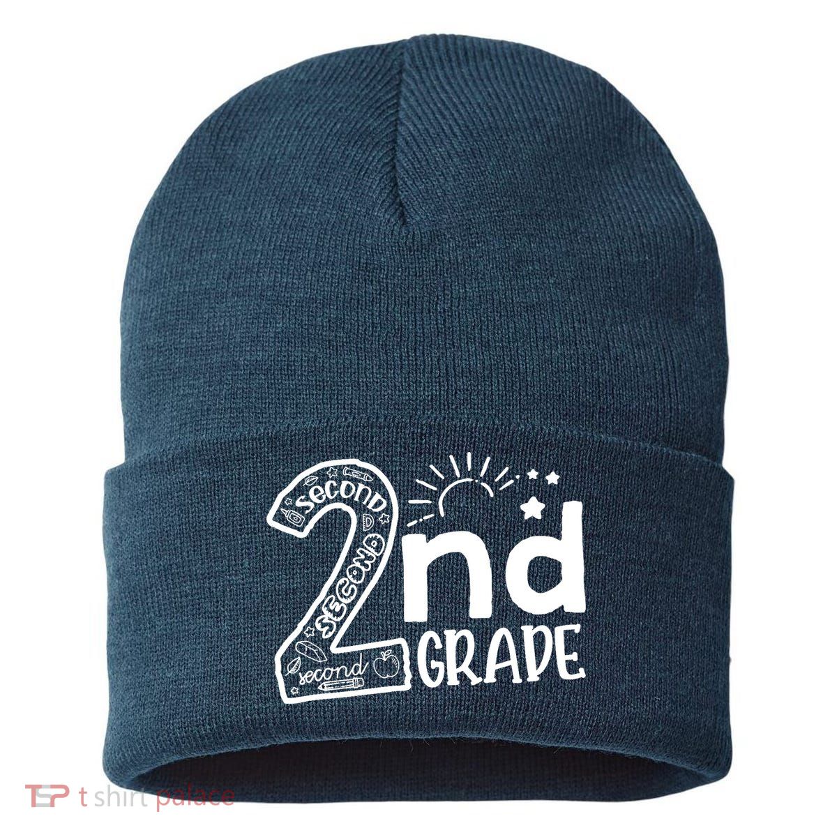 Hello On To 2nd Grade Teachers Boy and Team Secound Grade Sustainable Knit Beanie