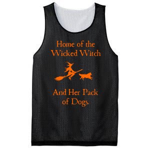 Home Of The Wicked Witch And Her Pack Of Dog Funny Halloween Mesh Reversible Basketball Jersey Tank