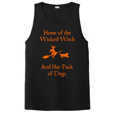 Home Of The Wicked Witch And Her Pack Of Dog Funny Halloween PosiCharge Competitor Tank