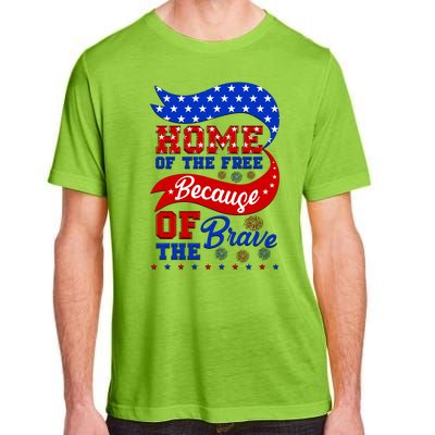 Home Of The Free Because Of The Brave 4th Of July Adult ChromaSoft Performance T-Shirt