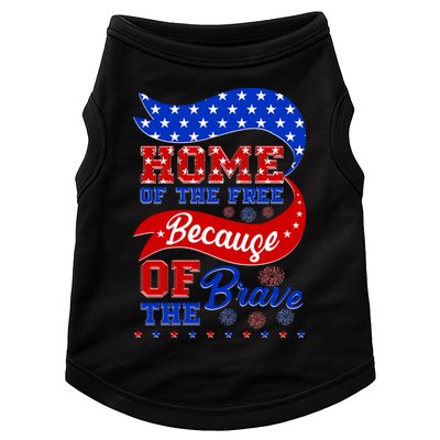 Home Of The Free Because Of The Brave 4th Of July Doggie Tank