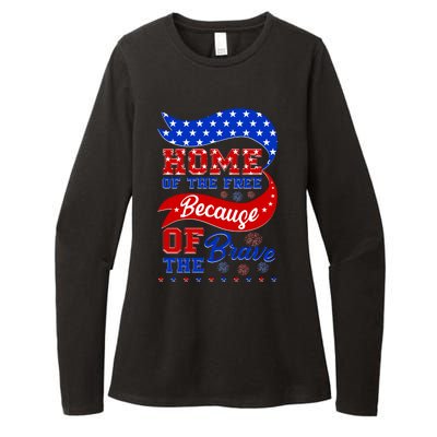 Home Of The Free Because Of The Brave 4th Of July Womens CVC Long Sleeve Shirt