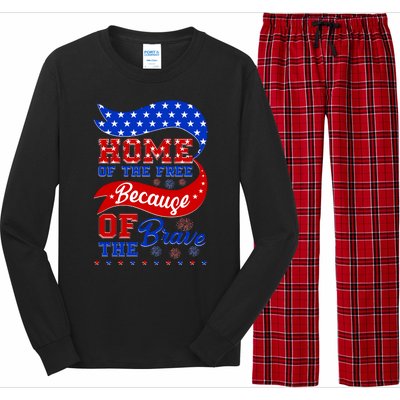 Home Of The Free Because Of The Brave 4th Of July Long Sleeve Pajama Set