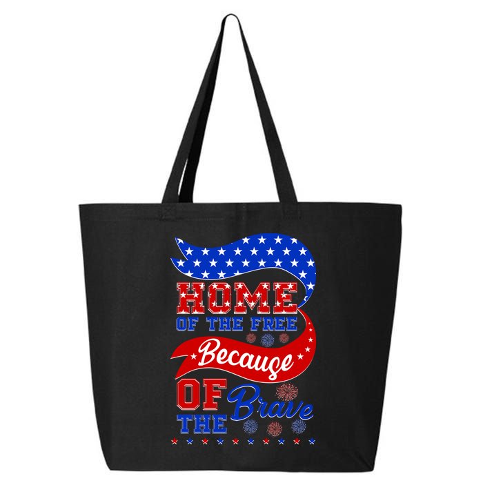 Home Of The Free Because Of The Brave 4th Of July 25L Jumbo Tote