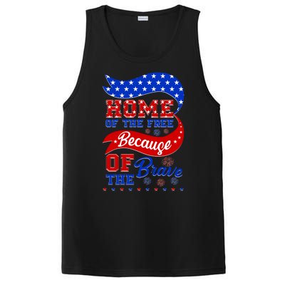 Home Of The Free Because Of The Brave 4th Of July PosiCharge Competitor Tank