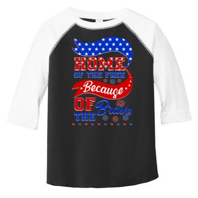 Home Of The Free Because Of The Brave 4th Of July Toddler Fine Jersey T-Shirt