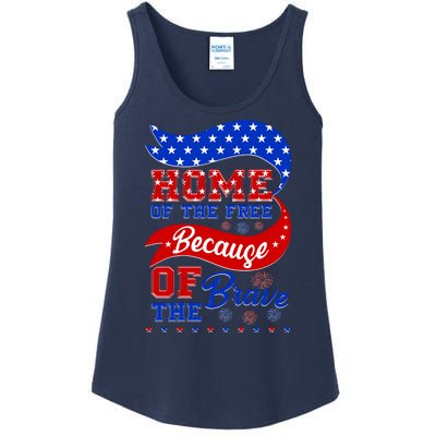 Home Of The Free Because Of The Brave 4th Of July Ladies Essential Tank