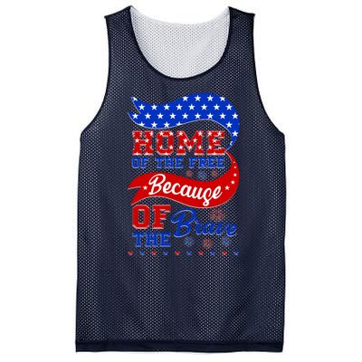 Home Of The Free Because Of The Brave 4th Of July Mesh Reversible Basketball Jersey Tank