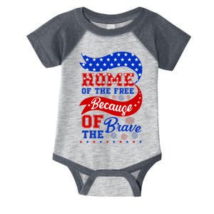 Home Of The Free Because Of The Brave 4th Of July Infant Baby Jersey Bodysuit