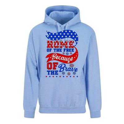 Home Of The Free Because Of The Brave 4th Of July Unisex Surf Hoodie