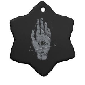 HAND OF THE MYSTERIES Alchemy Symbol Occult Sacred Geometry Ceramic Star Ornament