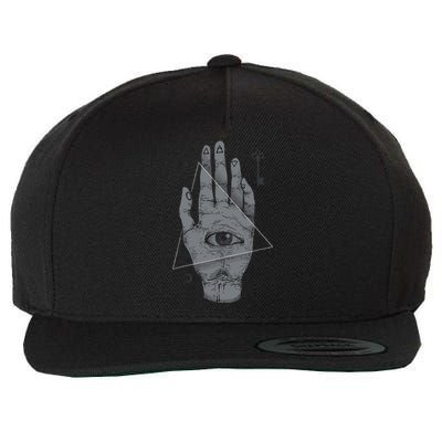 HAND OF THE MYSTERIES Alchemy Symbol Occult Sacred Geometry Wool Snapback Cap