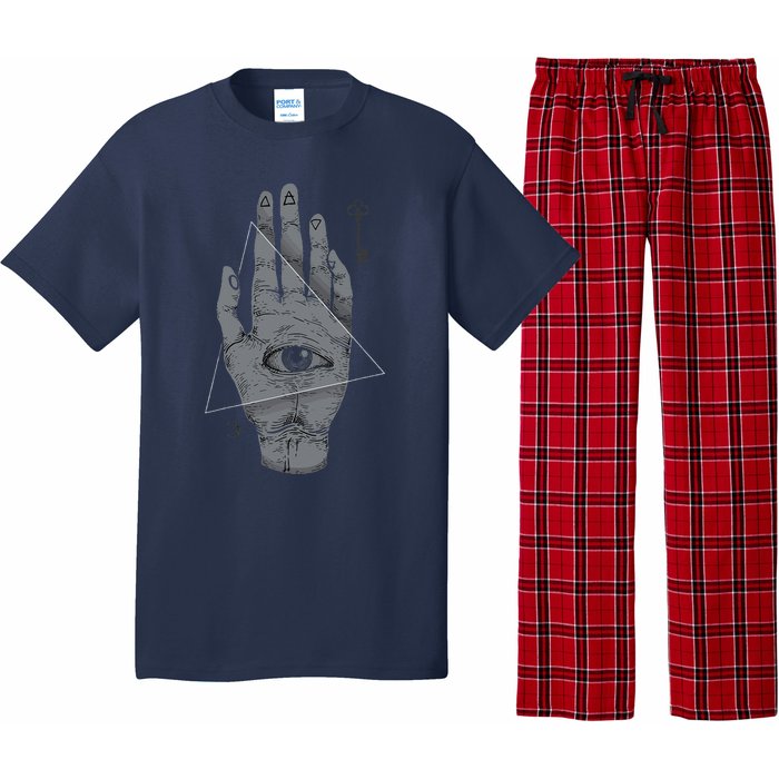 HAND OF THE MYSTERIES Alchemy Symbol Occult Sacred Geometry Pajama Set