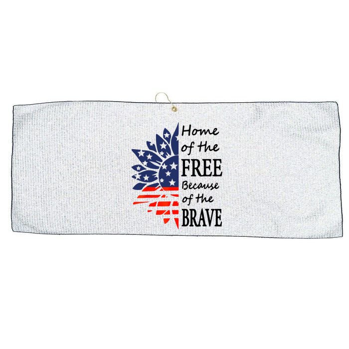 Home Of The Free Because Brave 4th Of July Armed Forces Day Large Microfiber Waffle Golf Towel