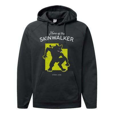 Home Of The Skinwalker Utah Usa Cryptid Performance Fleece Hoodie