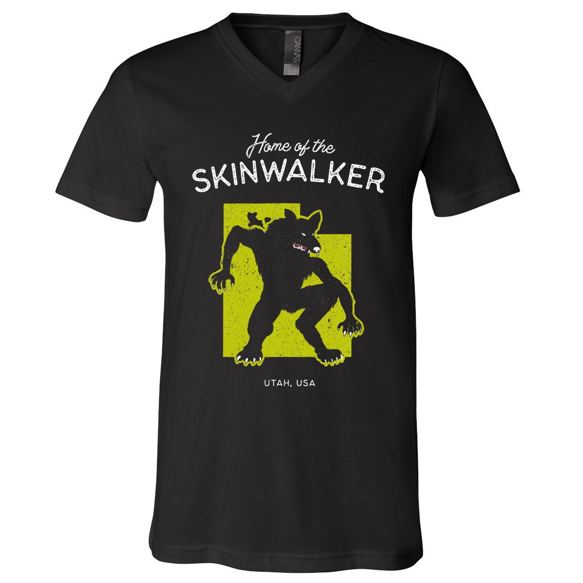 Home Of The Skinwalker Utah Usa Cryptid V-Neck T-Shirt