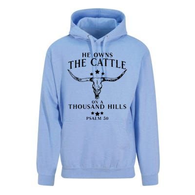 He Owns The Cattle On A Thousand Hills Psalm 50 Unisex Surf Hoodie