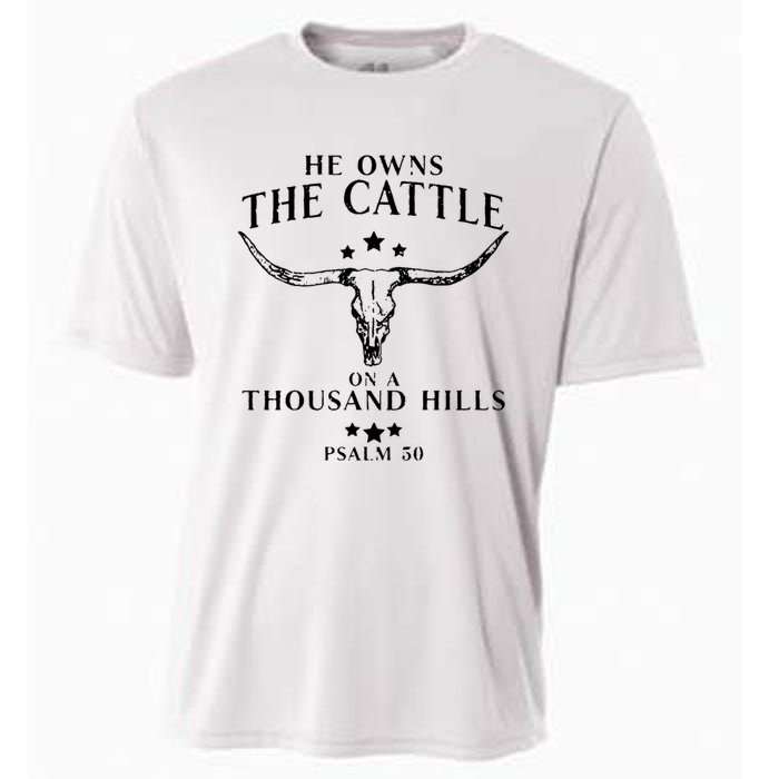 He Owns The Cattle On A Thousand Hills Psalm 50 Cooling Performance Crew T-Shirt