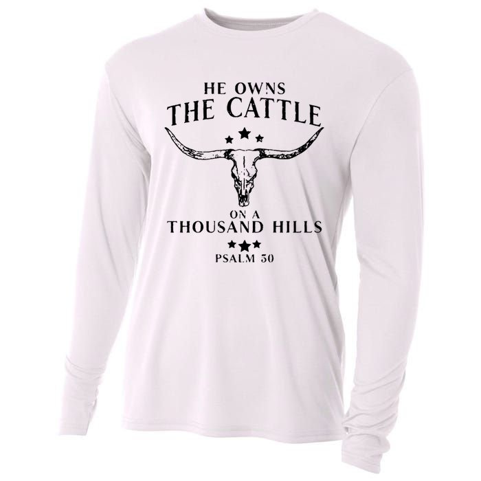 He Owns The Cattle On A Thousand Hills Psalm 50 Cooling Performance Long Sleeve Crew