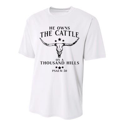 He Owns The Cattle On A Thousand Hills Psalm 50 Performance Sprint T-Shirt