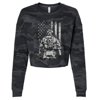 Home Of The Free Because Of The Brave Cropped Pullover Crew