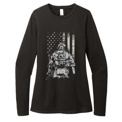 Home Of The Free Because Of The Brave Womens CVC Long Sleeve Shirt