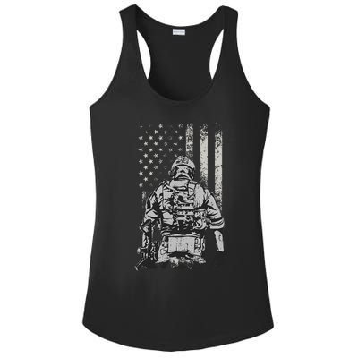 Home Of The Free Because Of The Brave Ladies PosiCharge Competitor Racerback Tank