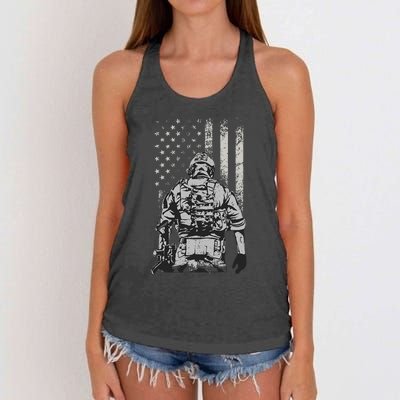 Home Of The Free Because Of The Brave Women's Knotted Racerback Tank