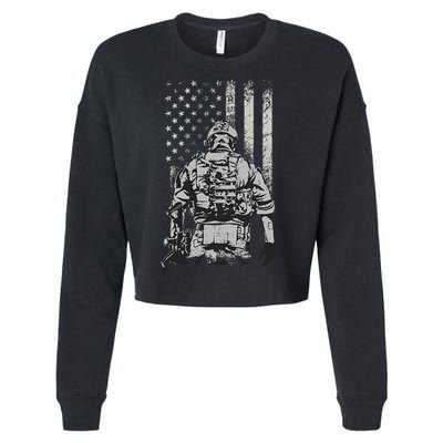 Home Of The Free Because Of The Brave Cropped Pullover Crew
