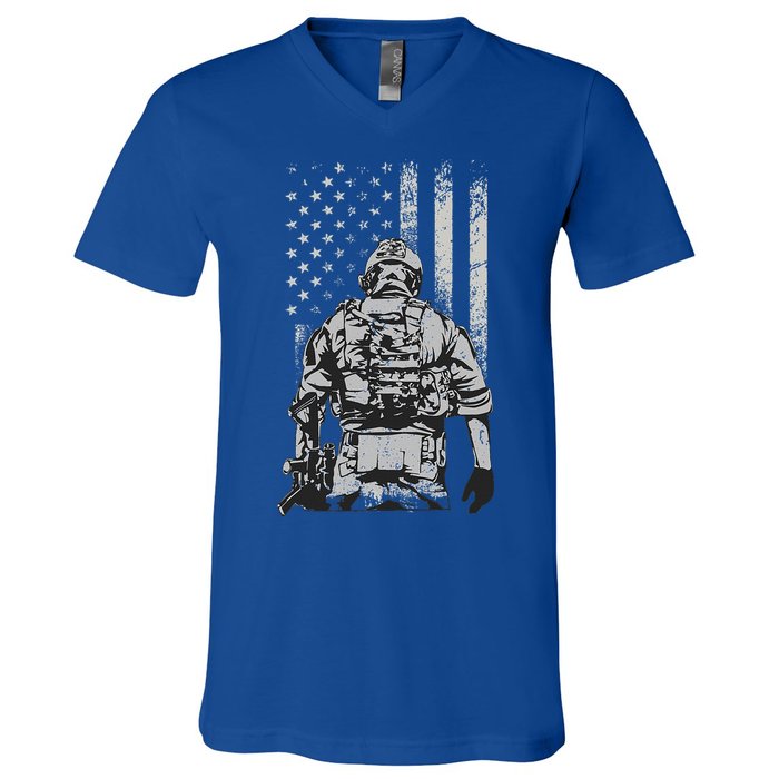 Home Of The Free Because Of The Brave V-Neck T-Shirt