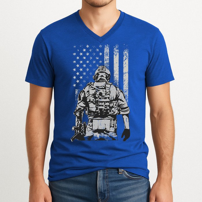 Home Of The Free Because Of The Brave V-Neck T-Shirt