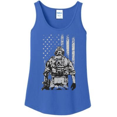 Home Of The Free Because Of The Brave Ladies Essential Tank