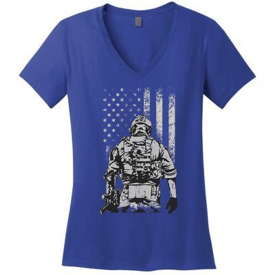 Home Of The Free Because Of The Brave Women's V-Neck T-Shirt