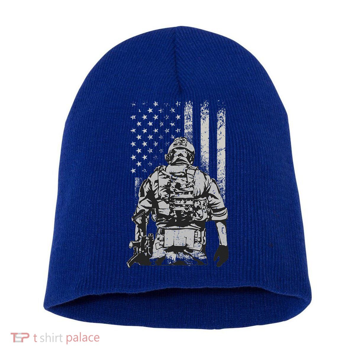 Home Of The Free Because Of The Brave Short Acrylic Beanie