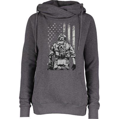 Home Of The Free Because Of The Brave Womens Funnel Neck Pullover Hood