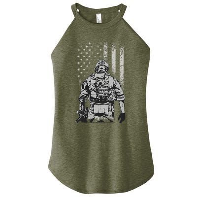 Home Of The Free Because Of The Brave Women’s Perfect Tri Rocker Tank