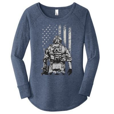 Home Of The Free Because Of The Brave Women's Perfect Tri Tunic Long Sleeve Shirt