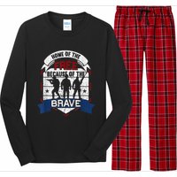 Home Of The Free Because Of The Brave Proud American Veteran Long Sleeve Pajama Set