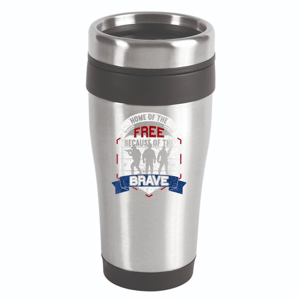 Home Of The Free Because Of The Brave Proud American Veteran 16oz Travel Tumbler