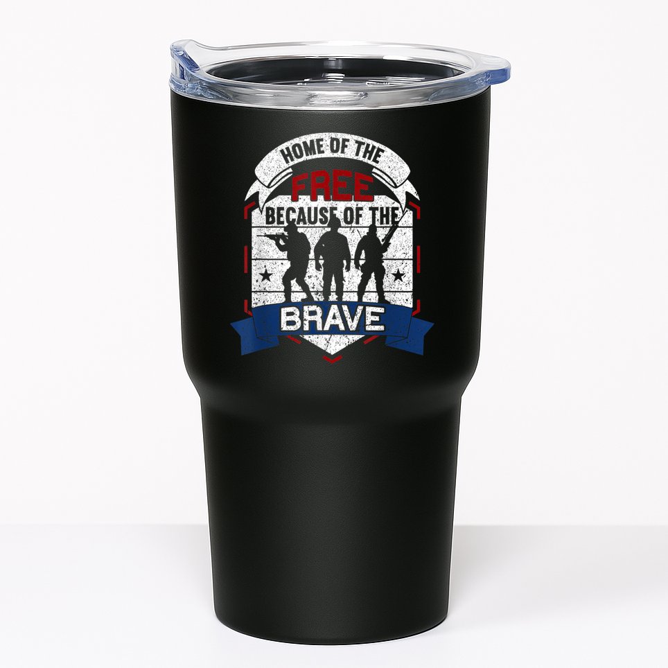 Home Of The Free Because Of The Brave Proud American Veteran Tumbler