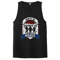 Home Of The Free Because Of The Brave Proud American Veteran PosiCharge Competitor Tank