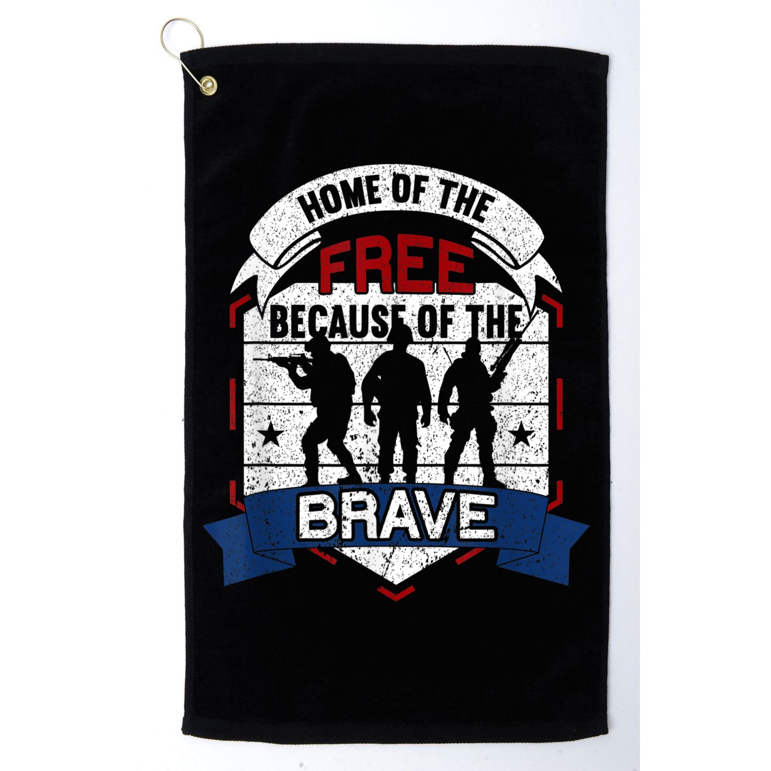 Home Of The Free Because Of The Brave Proud American Veteran Golf Towel