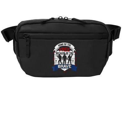 Home Of The Free Because Of The Brave Proud American Veteran Crossbody Pack