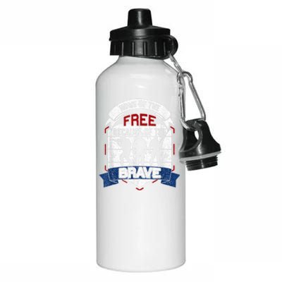 Home Of The Free Because Of The Brave Proud American Veteran Aluminum Water Bottle