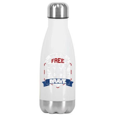 Home Of The Free Because Of The Brave Proud American Veteran Stainless Steel Insulated Water Bottle