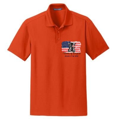 Home Of The Free Because Of The Brave American Flag Dry Zone Grid Polo